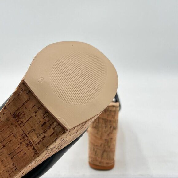 Cork High Chunky Heel Backless Mules for Women, Platform Open Toe Sandals - Picture 5 of 7